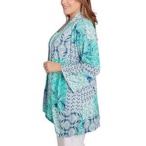 NWT Ruby Rd Bali Patchwork Knit Cardigan Top size 1X